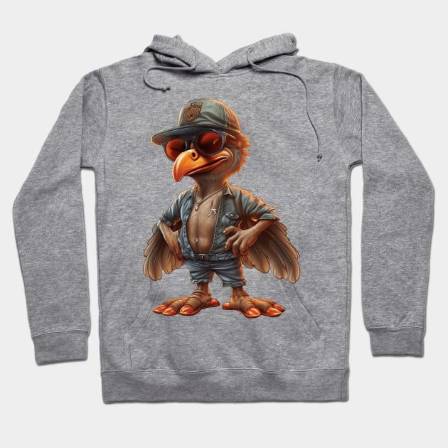 Cartoon Thanksgiving Turkey #17 Hoodie by Chromatic Fusion Studio